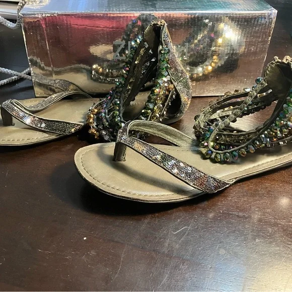 ZIGI Girl Multicolor Beaded Sandals with Rhinestone Accents - Picture 3 of 7